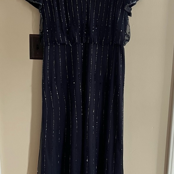 Adrianna Papell Beautiful Navy Mother of the Bride Dress - Picture 2 of 6
